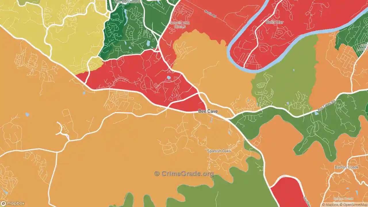 Bee Cave, TX Theft Rates and Theft Maps