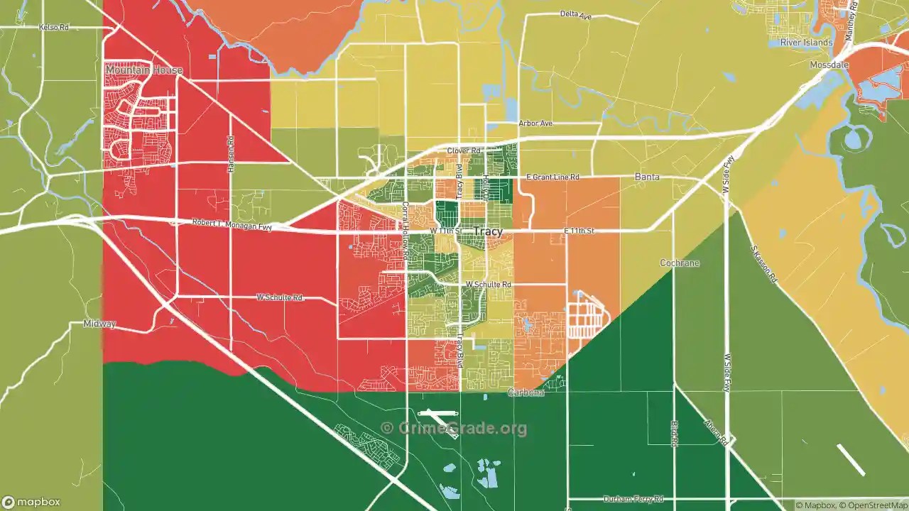Tracy, CA Theft Rates and Theft Maps