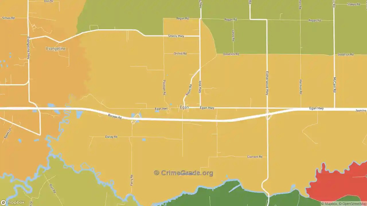 Egan, LA Violent Crime Rates and Maps