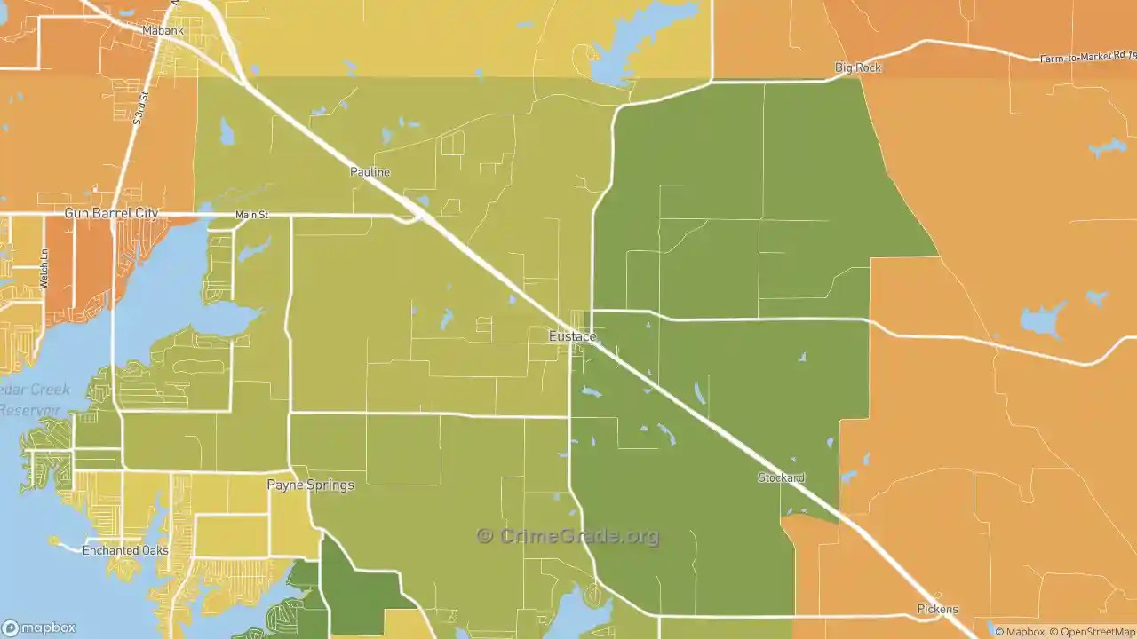 Eustace, TX Violent Crime Rates and Maps