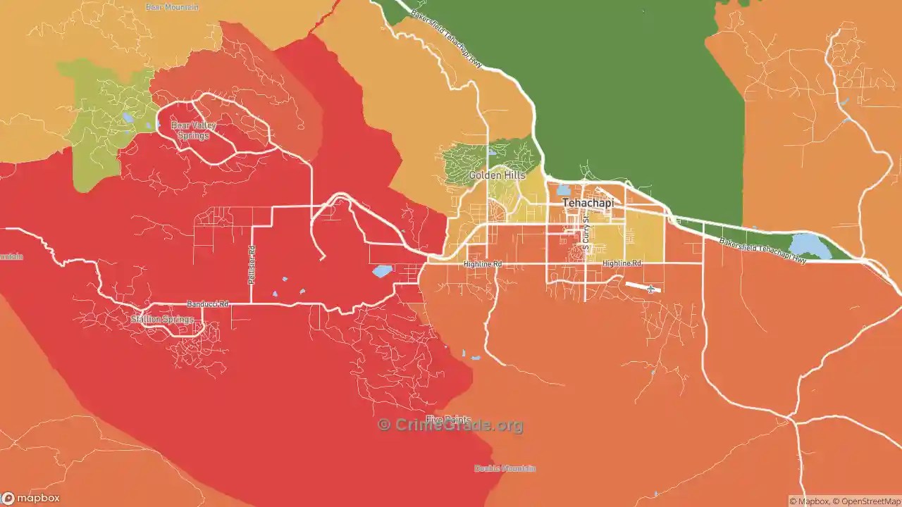 Tehachapi, CA Violent Crime Rates and Maps