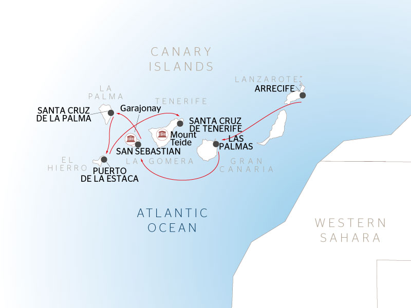 Canary Islands Ferry Routes Map Cruise through the Canary Island Archipelago, eternal Springtime