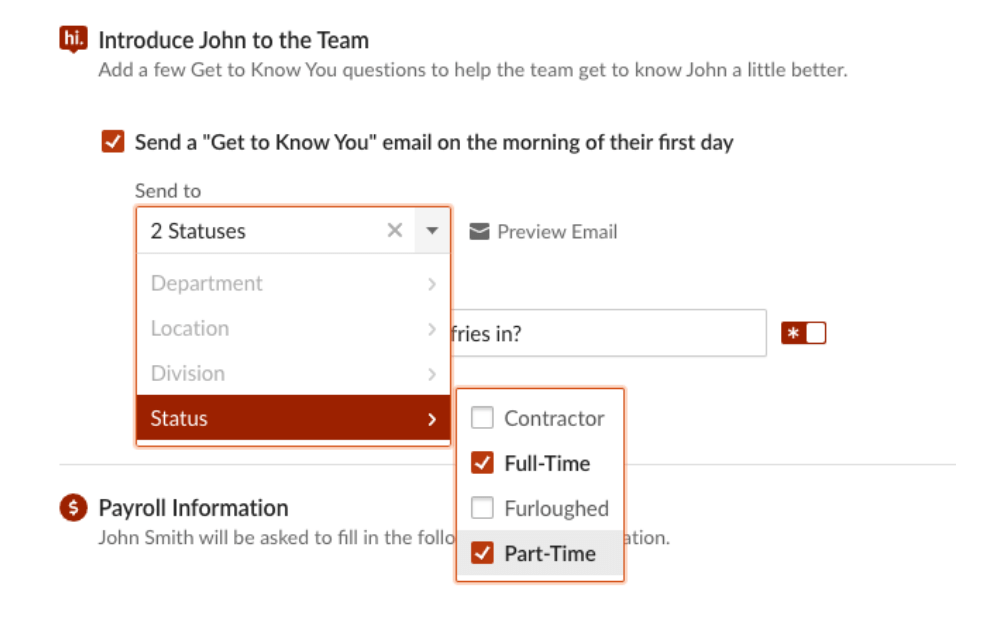 “Get to Know You” Email Update Product Updates BambooHR