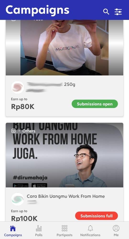 Langkahlangkah Mengikuti Campaign di Aplikasi Partipost