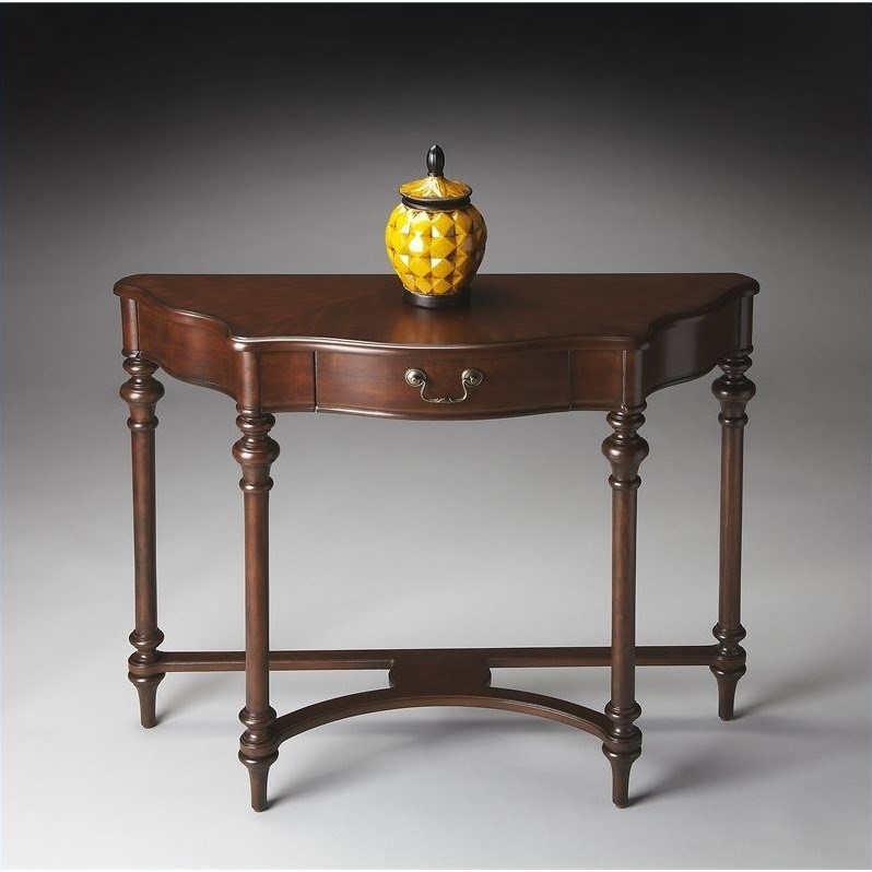 butler specialty demilune console table in plantation cherry 1263024