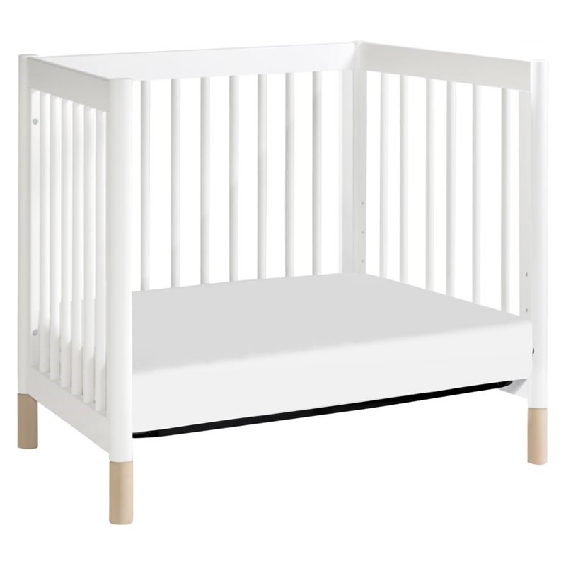 Babyletto Gelato 4 in 1 Convertible Mini Crib in White with Washed