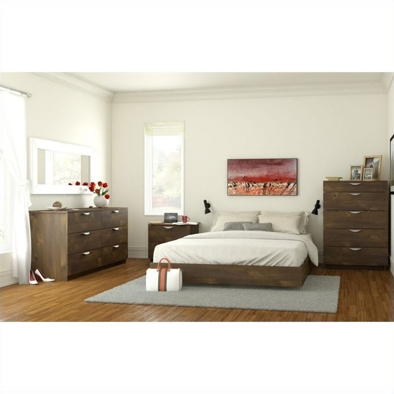 Nexera 401260 Queen Size Platform Bed Truffle Homesquare