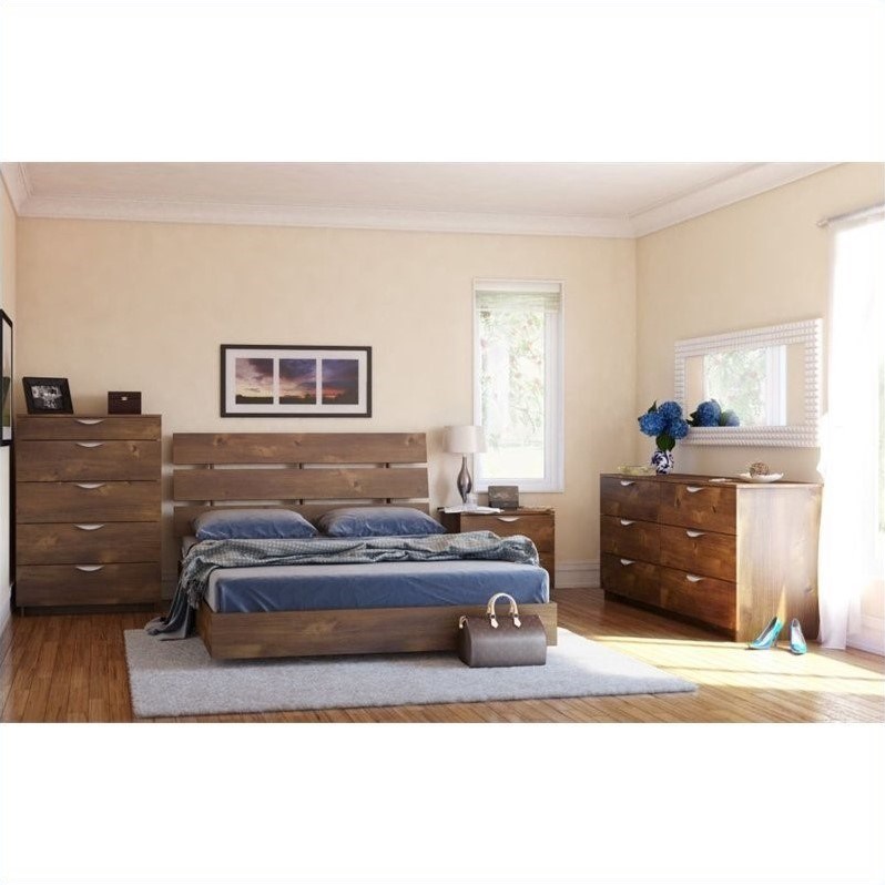 Nexera 401260 Queen Size Platform Bed Truffle Homesquare