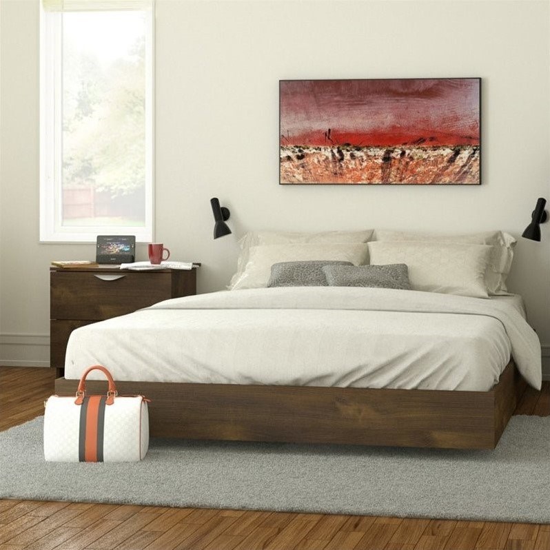 Nexera 401260 Queen Size Platform Bed Truffle Homesquare
