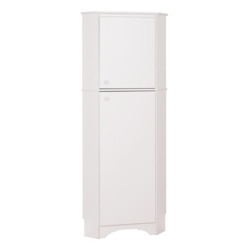 Prepac Elite Tall 2 Door Corner Storage in White WSCC06051