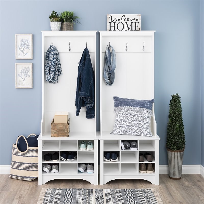 Prepac 9 Cubby 27" Hall Tree in White Homesquare