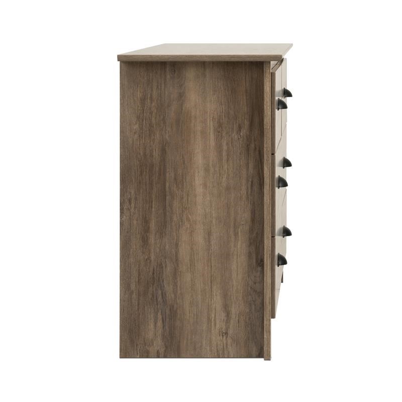 prepac salt spring 6drawer condo dresser in drifted gray ddc4829