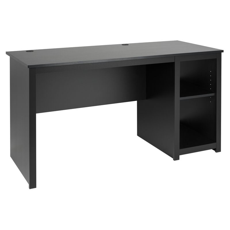 Prepac Sonoma Computer Desk with Side Compartment in Black Homesquare