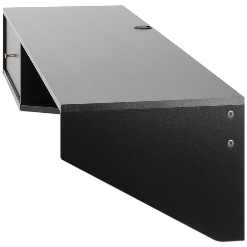 Prepac Black Floating Desk With Storage Prepac Modern Wooden Floating Desk with Drawer in Black Homesquare