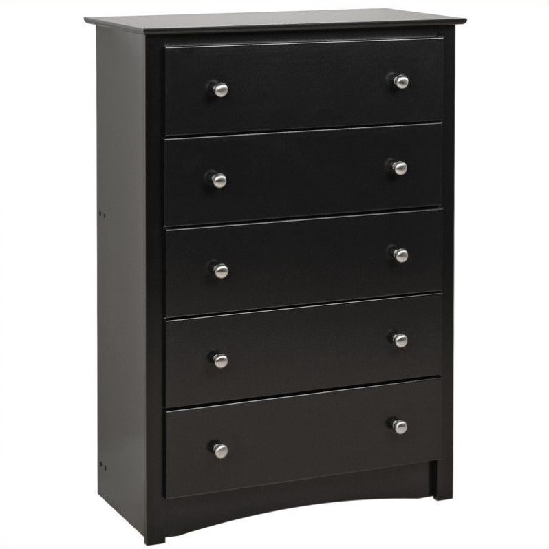 Prepac Sonoma Black 5 Drawer Chest Homesquare