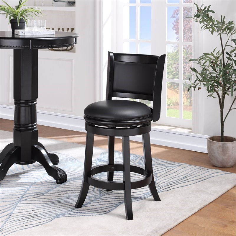 Boraam Augusta 24" Swivel Counter Stool in Black Homesquare