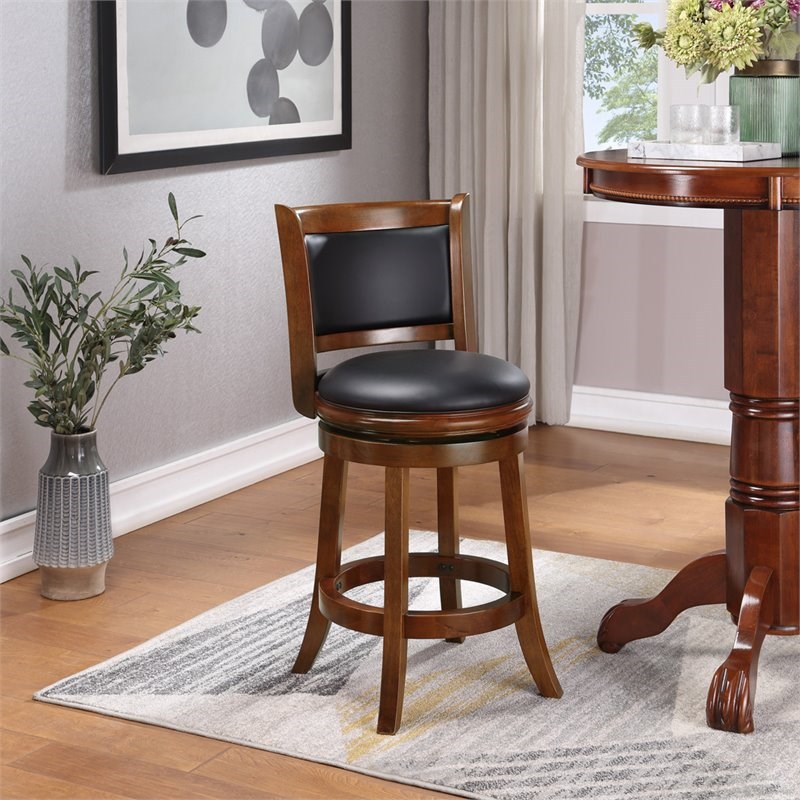 Boraam Augusta 24" Swivel Counter Stool in Cherry Homesquare