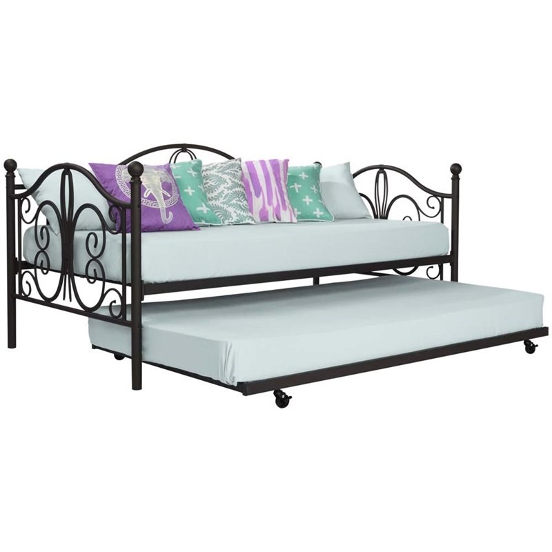 DHP Bombay Twin Metal Daybed with Trundle in Bronze Homesquare