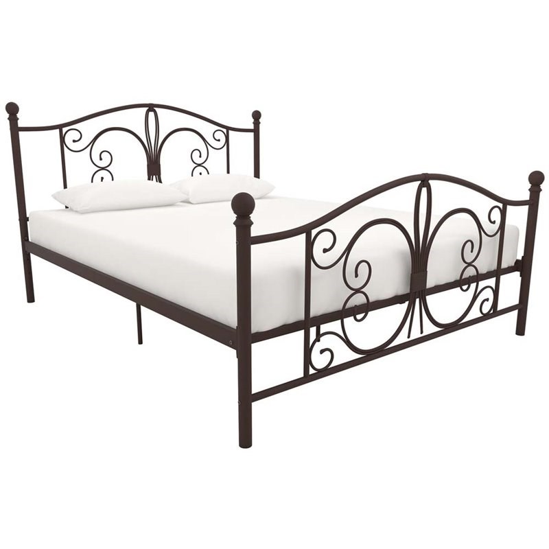 dhp bombay queen metal bed in bronze 3246238