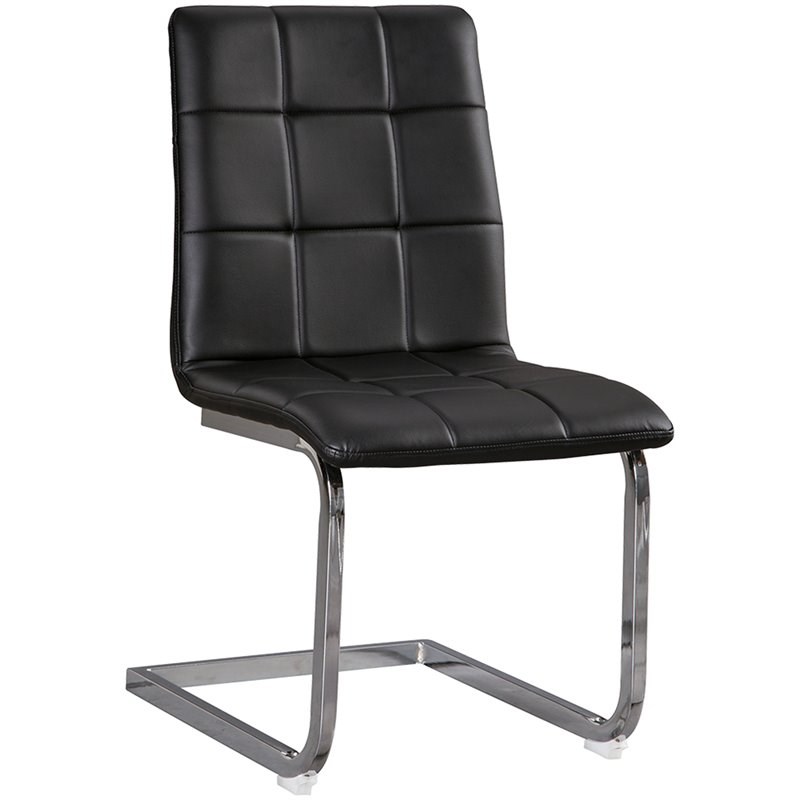 Ashley Furniture Madanere Faux Leather Dining Side Chair in Black