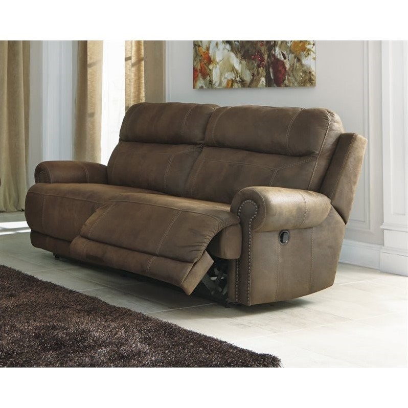 ashley furniture austere 2 seat faux leather reclining sofa in brown 3840081