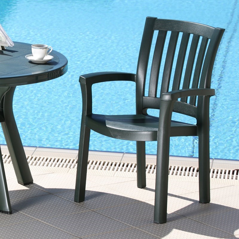 Compamia Sunshine Resin Patio Dining Arm Chair in Green Homesquare
