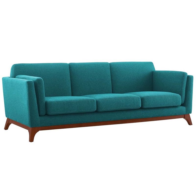 Modway Chance Mid Century Modern Sofa in Teal Homesquare