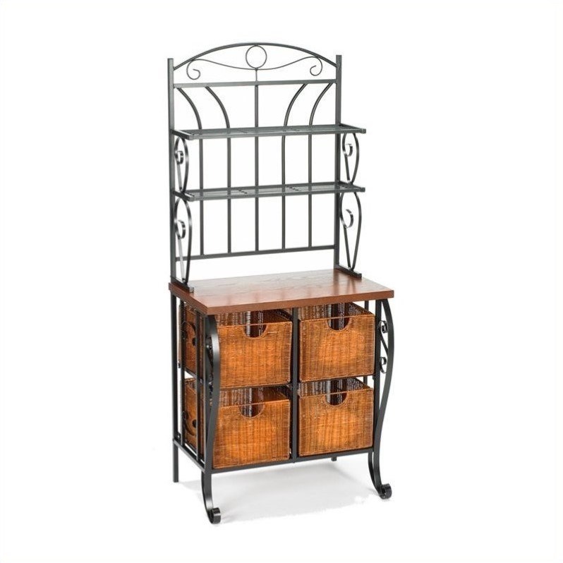 SEI Furniture Storage Bakers Rack Homesquare