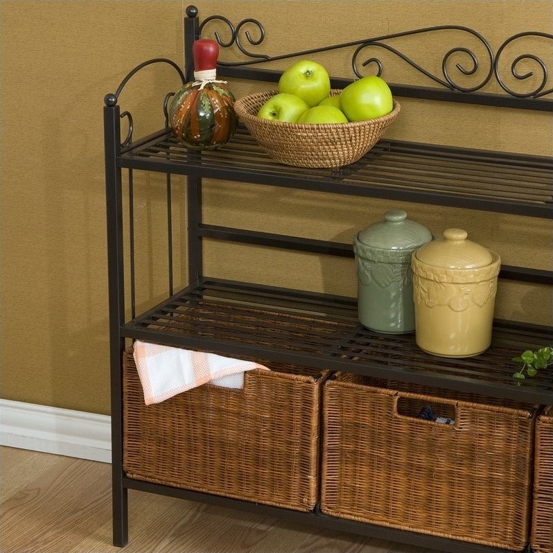 Southern Enterprises Petaluma 3Drawer Baker's Rack Homesquare