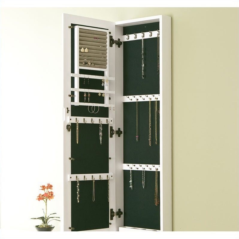 southern enterprises sophia wallmount jewelry mirror in frosty white