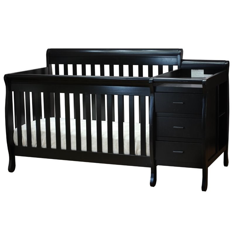 Athena Kimberly 3 in 1 Convertible Crib in Black Homesquare