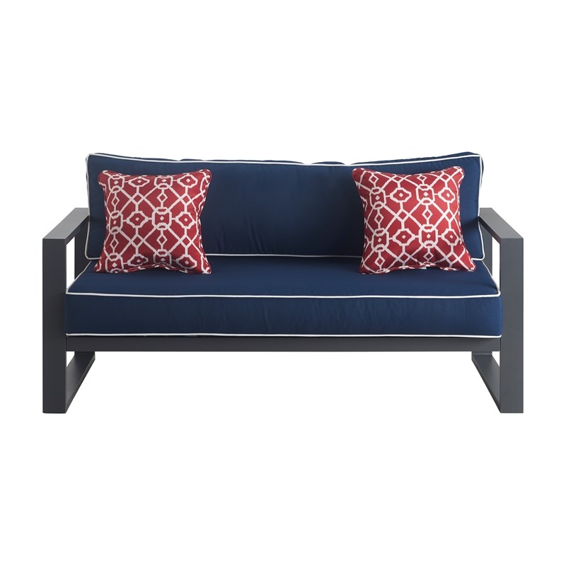 Tommy Hilfiger Monterey Outdoor Sofa in Gray Gunmetal Homesquare