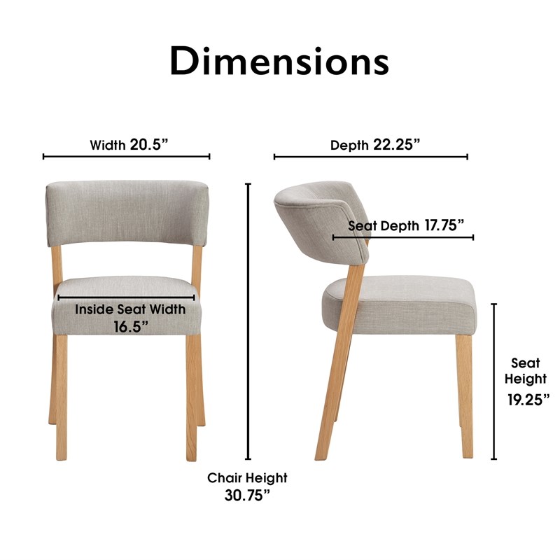 Tommy Hilfiger Waltham Dining Chair Set of 2 Light Gray Homesquare