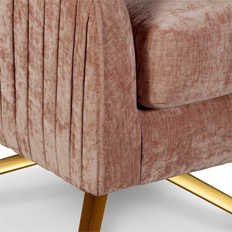 Elle Decor Jolie Swivel Lounge Chair Mauve Velvet Homesquare