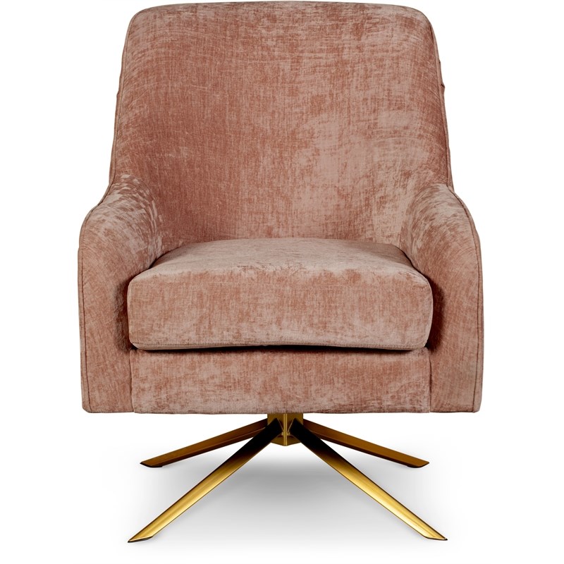 Elle Decor Jolie Swivel Lounge Chair Mauve Velvet Homesquare