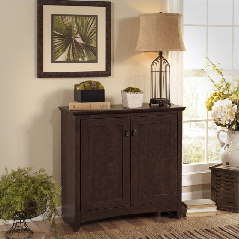 Bush Furniture Buena Vista Small Storage with Doors in Cherry