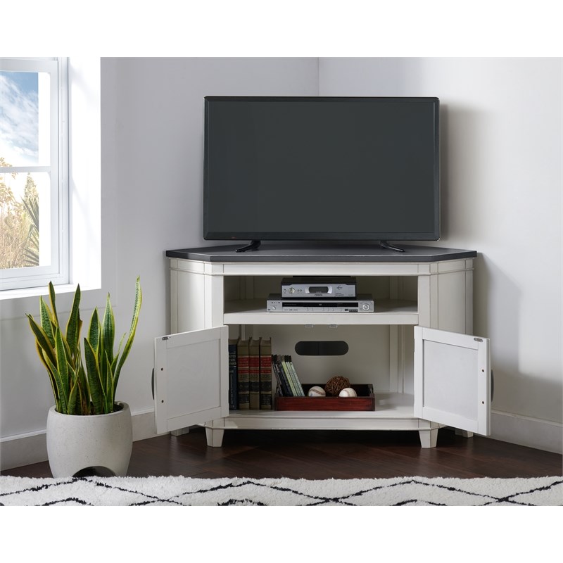 Martin Svensson Home Del Mar 50" Corner TV Stand White and Gray