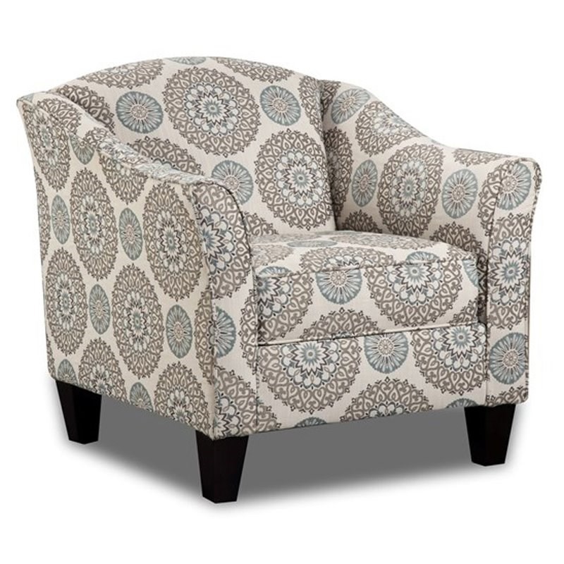 Amelia Accent Chair in Medallion Fabric Pattern Homesquare