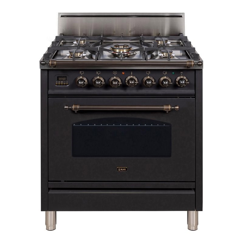 ILVE Nostalgie 30" NG Metal Single Oven Gas Range in Matte Graphite