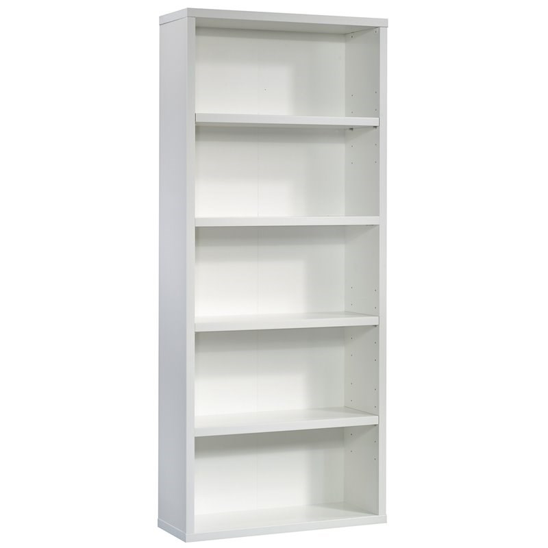 Sauder 5 Shelf Bookcase White Sauder Engineered Wood 5Shelf Bookcase in Glacier White Homesquare
