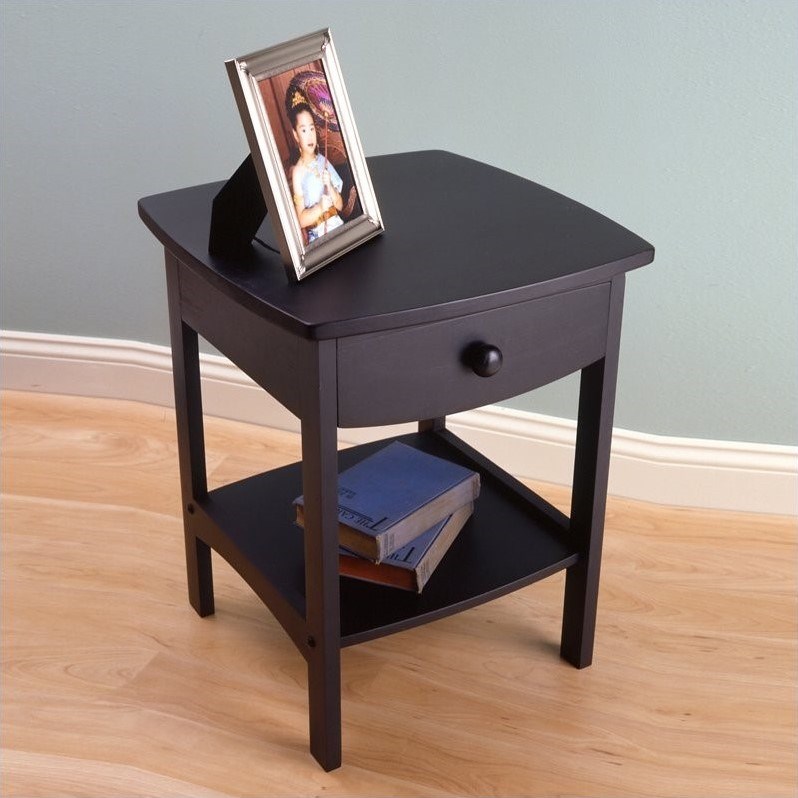 Winsome Basics Solid Wood End Table / Nightstand in Black Homesquare