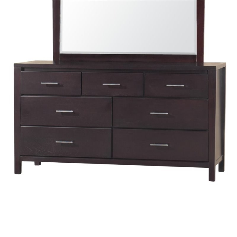 Modus Nevis 7 Drawer Double Dresser in Espresso Homesquare