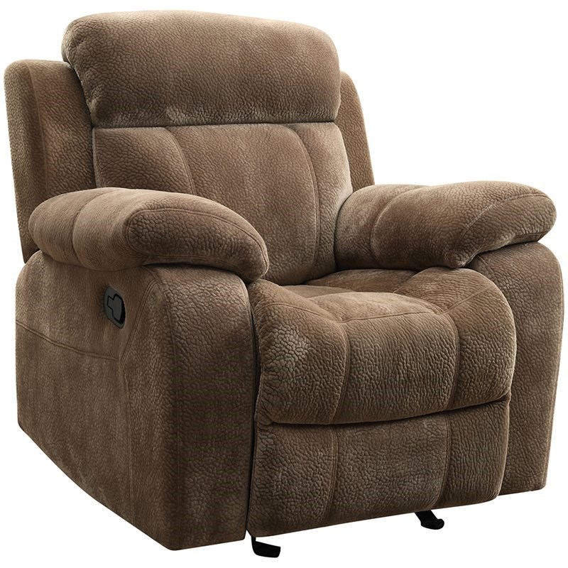 Coaster Myleene Velvet Glider Recliner in Mocha Homesquare
