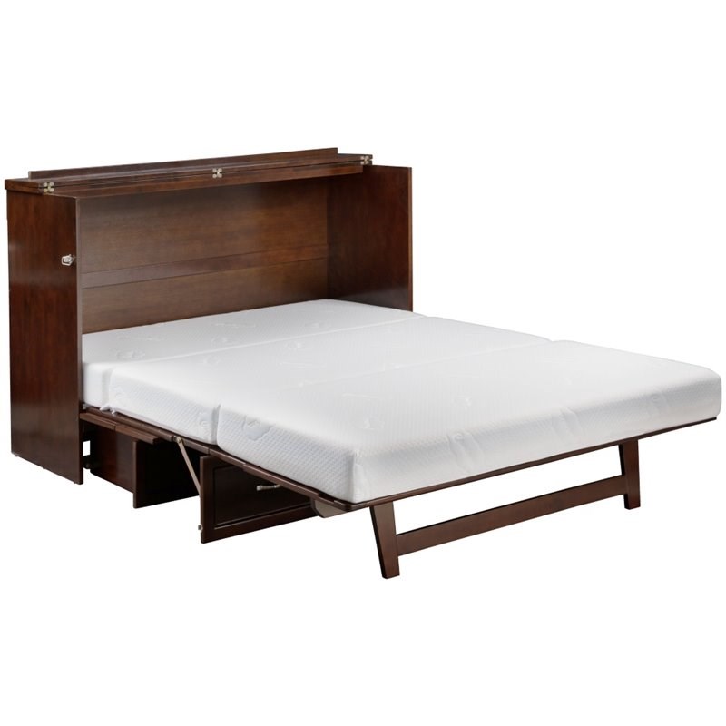 AFI Deerfield Queen Murphy Bed Chest in Walnut Homesquare