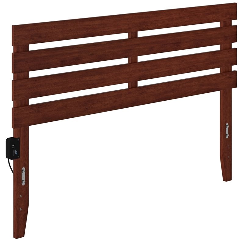 atlantic furniture oxford solid wood queen headboard in walnut ag8300144