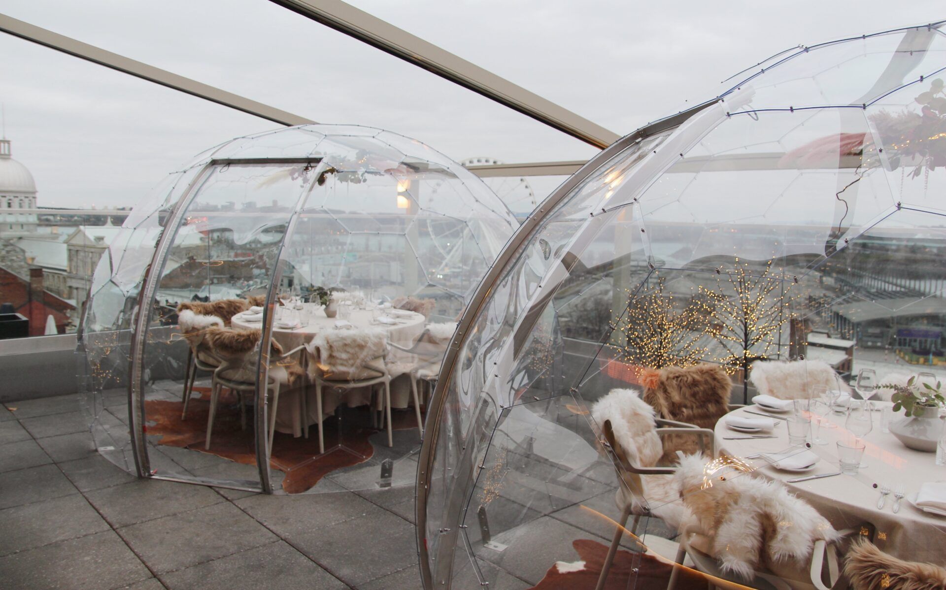 You can now dine inside these new rooftop bubble tents in Old Montreal