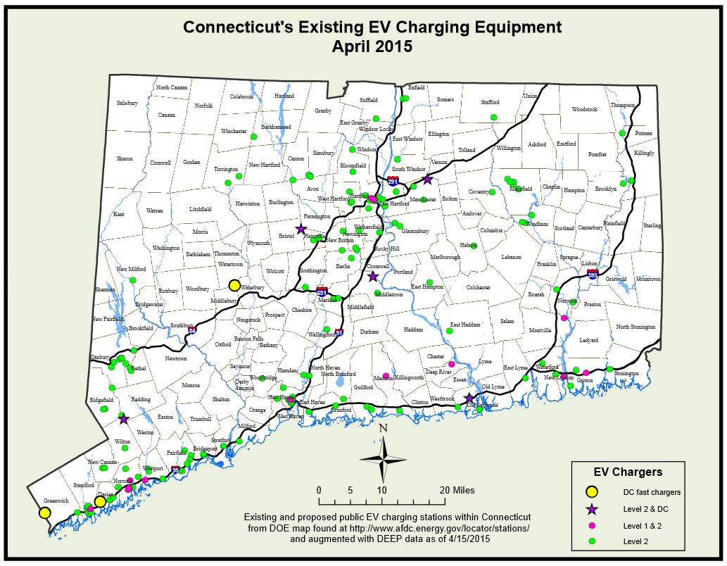 EV Charging Station Locations Connecticut