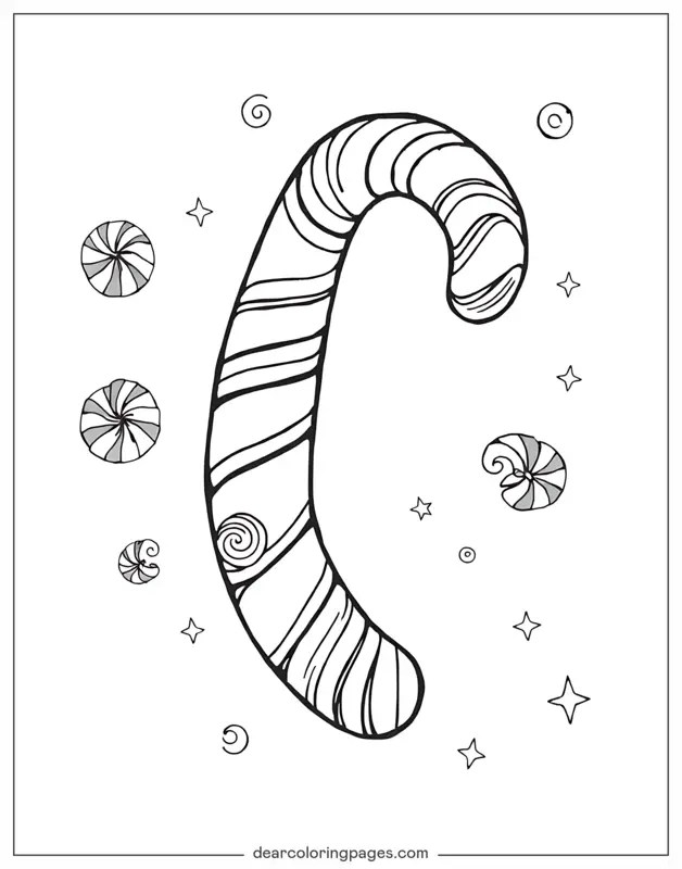 Candy Cane Coloring Pages 16 Free Printable Coloring Pages