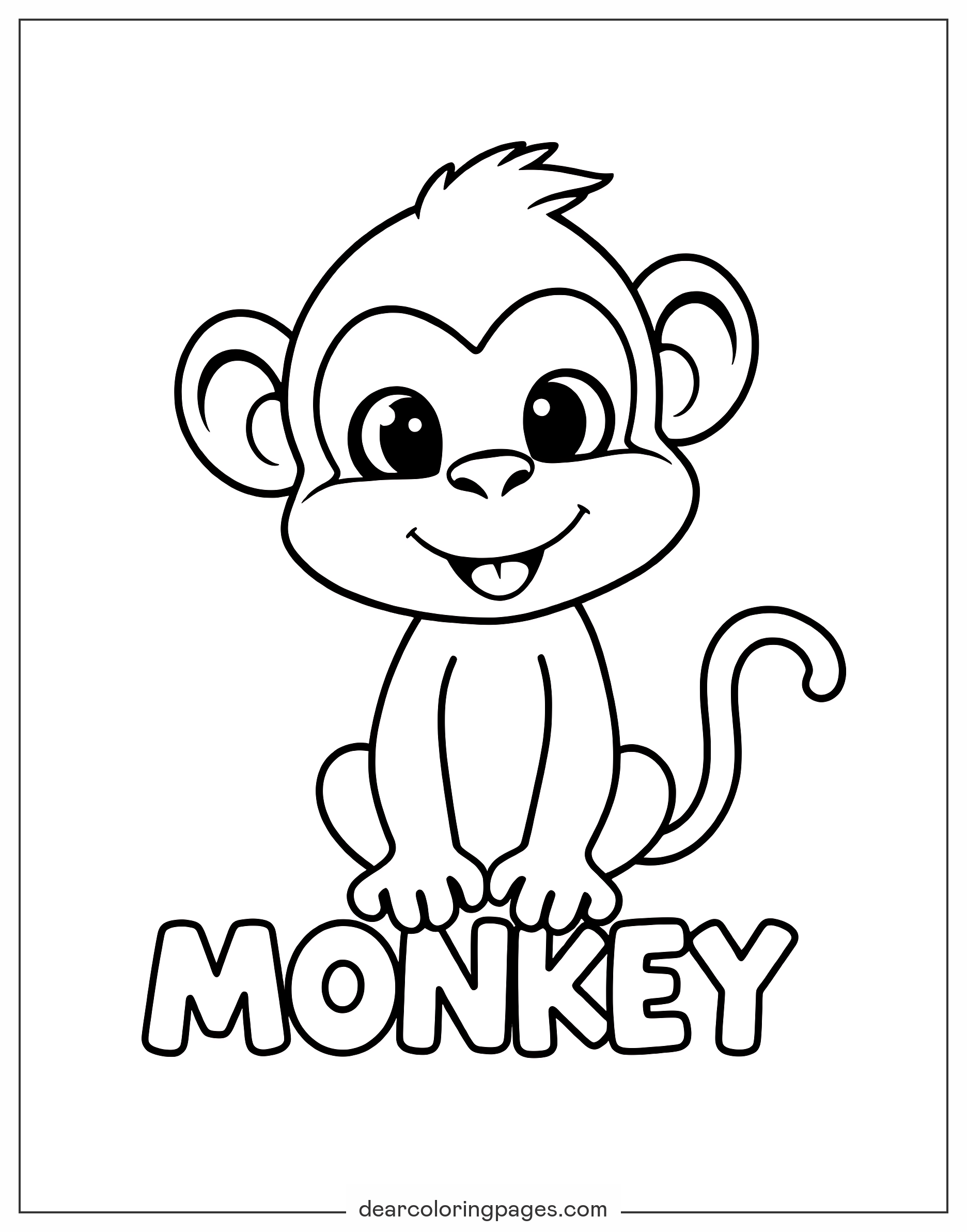 Monkey Coloring Pages 9 Free Printable AIGenerated Designs