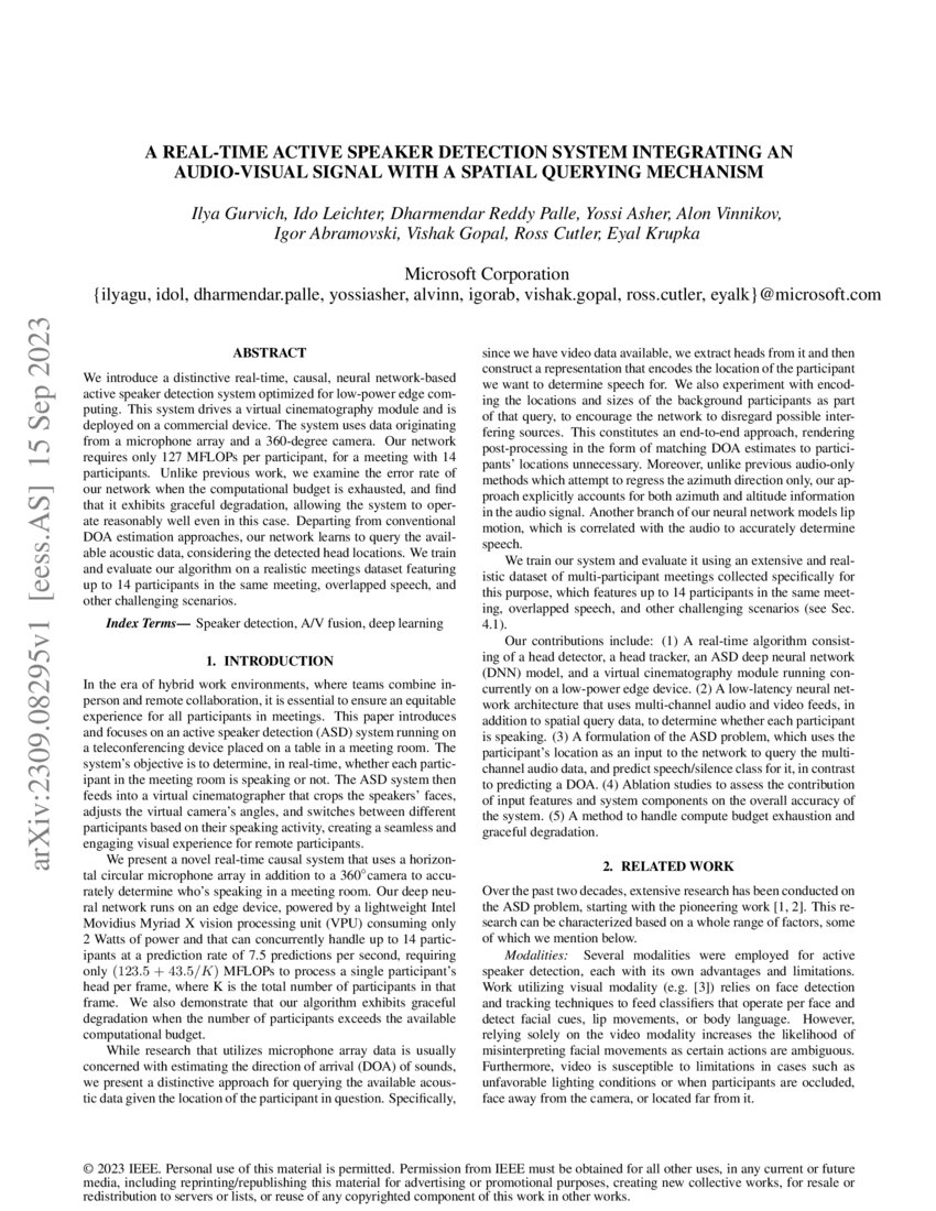 A RealTime Active Speaker Detection System Integrating an AudioVisual